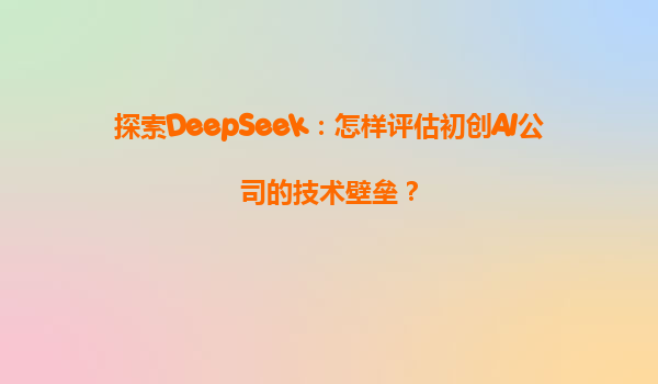 探索DeepSeek：怎样评估初创AI公司的技术壁垒？