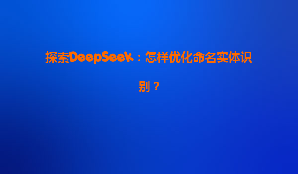 探索DeepSeek：怎样优化命名实体识别？