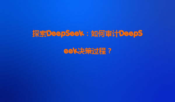 探索DeepSeek：如何审计DeepSeek决策过程？