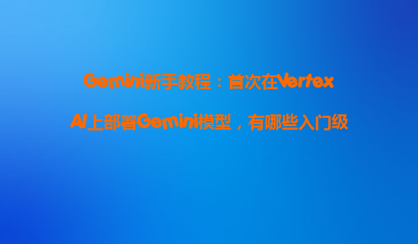 Gemini新手教程：首次在VertexAI上部署Gemini模型，有哪些入门级的免费赠金？